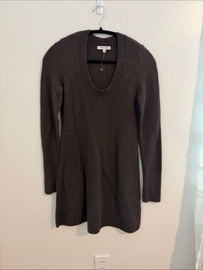 Madewell Chocolate Brown Scoop Neck Sweater Dress